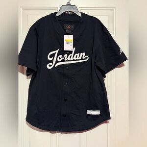 Jordan Black Button-Up Men's Jersey